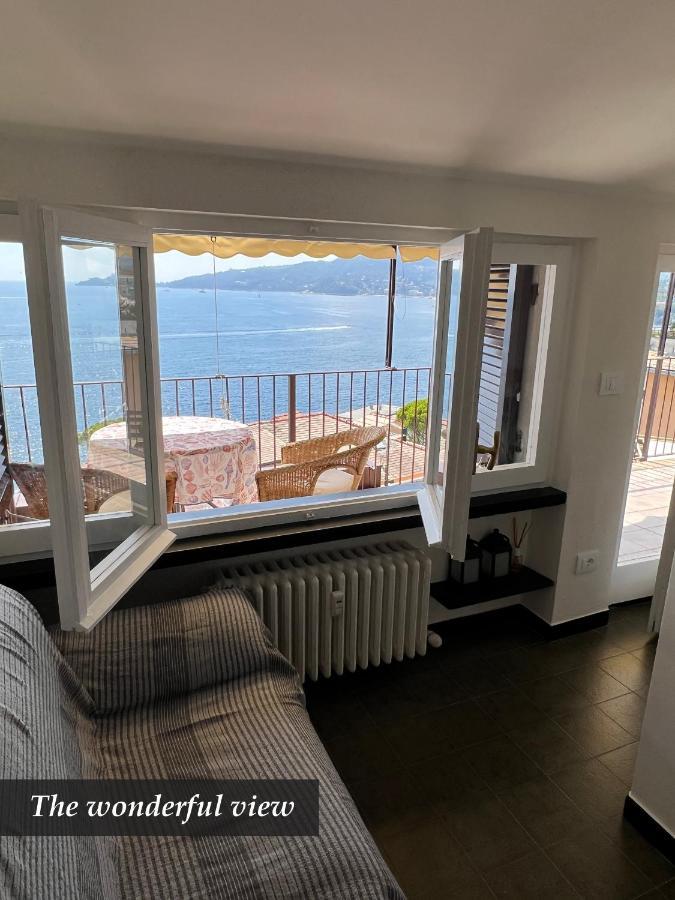 Nautilus Vista Mare Mozzafiato A 180 Gradi- Posto Auto Privato - 2 Camere Matrimoniali Piu 1 Divano Letto Singolo-Sky,Netflix-Wifi 200Mg Rapallo Exteriör bild